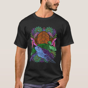 Farbenfroh Mandala Maori Tribal Sea Animal Hawaii T-Shirt