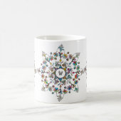 Farbenfroh Mandala Mit Monogramm Kaffeetasse (Mittel)