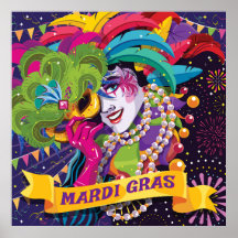 farbenfroh Mardi Gras Masked