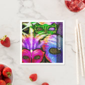 Farbenfroh Mardi Gras Masks Napkins Serviette (Beispiel)