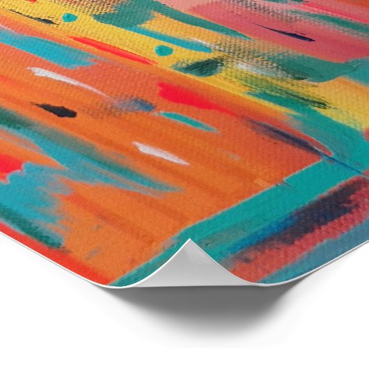 Farbenfroh Mark Making Abstrakt Art Poster (Ecke)