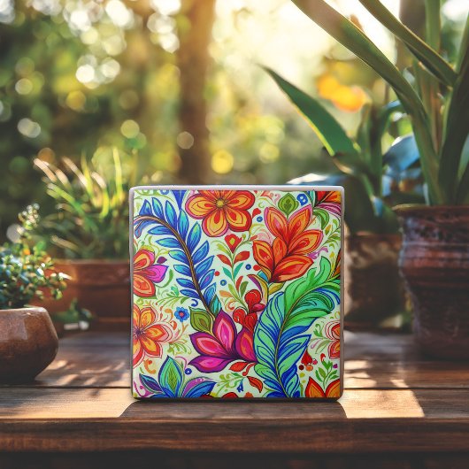 Farbenfroh marokkanisch inspiriert Blumenmuster Fliese