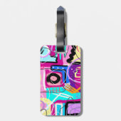 Farbenfroh, maximalistisch, ausdrucksstark Abstrak Gepäckanhänger (Rückseite vertikal)