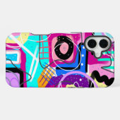 Farbenfroh, maximalistisch, ausdrucksstark Abstrak iPhone Hülle (Rückseite (Horizontal))