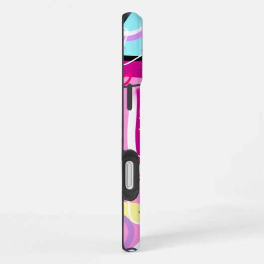 Farbenfroh, maximalistisch, ausdrucksstark Abstrak iPhone Hülle (Rechte Seite)