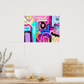 Farbenfroh, maximalistisch, ausdrucksstark Abstrak Poster (Küche)