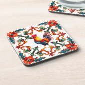 Farbenfroh, mediterran, mosaik, hirngeflecht, voge getränkeuntersetzer (Linke Seite)