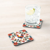 Farbenfroh, mediterran, mosaik, hirngeflecht, voge getränkeuntersetzer (Rechte Seite)