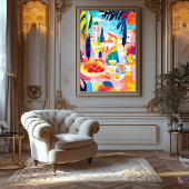 Farbenfroh mediterranes Picnic im fauvistischen St Leinwanddruck