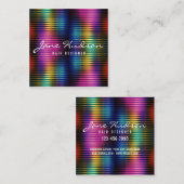 Farbenfroh Minimalistisch Elegantes Design Quadratische Visitenkarte (Vorne/Hinten)