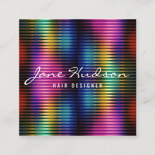 Farbenfroh Minimalistisch Elegantes Design Quadratische Visitenkarte (Vorderseite)