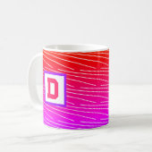 farbenfroh minimalmodernes abstraktes Monogramm Kaffeetasse (Vorderseite Links)
