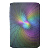 Farbenfroh mit blauem, modernem Abstraktem Fraktal Badematte (Vorderseite Vertikal)