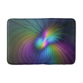 Farbenfroh mit blauem, modernem Abstraktem Fraktal Badematte (Vorderseite)