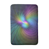 Farbenfroh mit blauem, modernem Abstraktem Fraktal Badematte (Vorderseite Vertikal)