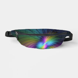Farbenfroh mit blauem, modernem Abstraktem Fraktal Bauchtasche