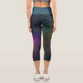 Farbenfroh mit blauem, modernem Abstraktem Fraktal Capri Leggings (Rückseite)