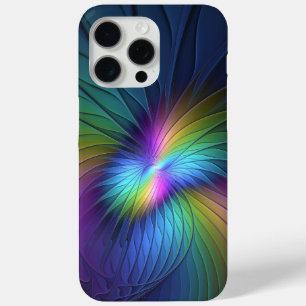 Farbenfroh mit blauem, modernem Abstraktem Fraktal Case-Mate iPhone Hülle