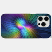 Farbenfroh mit blauem, modernem Abstraktem Fraktal Case-Mate iPhone Hülle (Rückseite (Horizontal))