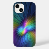 Farbenfroh mit blauem, modernem Abstraktem Fraktal Case-Mate iPhone Hülle (Rückseite)