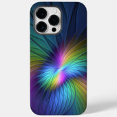 Farbenfroh mit blauem, modernem Abstraktem Fraktal Case-Mate iPhone Hülle (Rückseite)