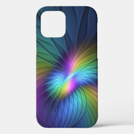 Farbenfroh mit blauem, modernem Abstraktem Fraktal Case-Mate iPhone Hülle