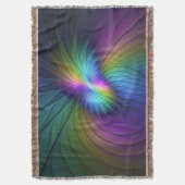 Farbenfroh mit blauem, modernem Abstraktem Fraktal Decke (Vorderseite Vertikal)