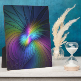 Farbenfroh mit blauem, modernem Abstraktem Fraktal Fotoplatte