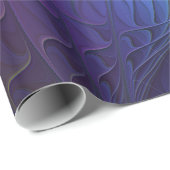 Farbenfroh mit blauem, modernem Abstraktem Fraktal Geschenkpapier (Rolleneckpunkt)