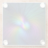 Farbenfroh mit blauem, modernem Abstraktem Fraktal Glasuntersetzer (Rückseite)