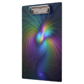 Farbenfroh mit blauem, modernem Abstraktem Fraktal Klemmbrett (Links)