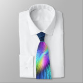 Farbenfroh mit blauem, modernem Abstraktem Fraktal Krawatte (Gebunden)