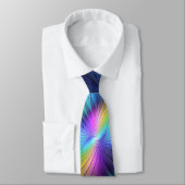 Farbenfroh mit blauem, modernem Abstraktem Fraktal Krawatte (Gebunden)