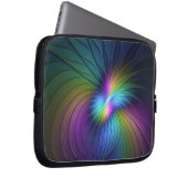 Farbenfroh mit blauem, modernem Abstraktem Fraktal Laptopschutzhülle (Vorne Rechts)