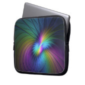 Farbenfroh mit blauem, modernem Abstraktem Fraktal Laptopschutzhülle (Vorderseite Links)