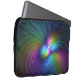 Farbenfroh mit blauem, modernem Abstraktem Fraktal Laptopschutzhülle (Vorne Rechts)