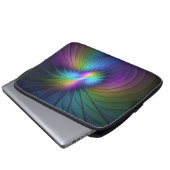 Farbenfroh mit blauem, modernem Abstraktem Fraktal Laptopschutzhülle (Vorne Knopf)