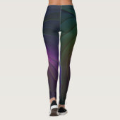 Farbenfroh mit blauem, modernem Abstraktem Fraktal Leggings (Rückseite)