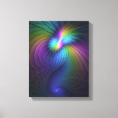 Farbenfroh mit blauem, modernem Abstraktem Fraktal Leinwanddruck (Vorderseite)