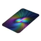 Farbenfroh mit blauem, modernem Abstraktem Fraktal Magnet (Linke Seite)