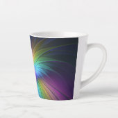 Farbenfroh mit blauem, modernem Abstraktem Fraktal Milchtasse (Rechts)