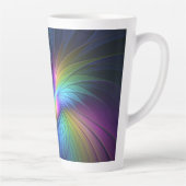 Farbenfroh mit blauem, modernem Abstraktem Fraktal Milchtasse (Rechts)