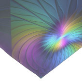 Farbenfroh mit blauem, modernem Abstraktem Fraktal Mittelgroßer Tischläufer (Ecke)