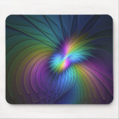 Farbenfroh mit blauem, modernem Abstraktem Fraktal Mousepad (Vorne)