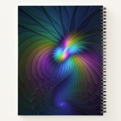 Farbenfroh mit blauem, modernem Abstraktem Fraktal Notizblock (Rückseite)