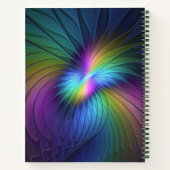 Farbenfroh mit blauem, modernem Abstraktem Fraktal Notizblock (Rückseite)