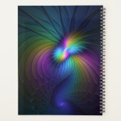 Farbenfroh mit blauem, modernem Abstraktem Fraktal Planer (Rückseite)