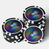Farbenfroh mit blauem, modernem Abstraktem Fraktal Pokerchips (Stapel)