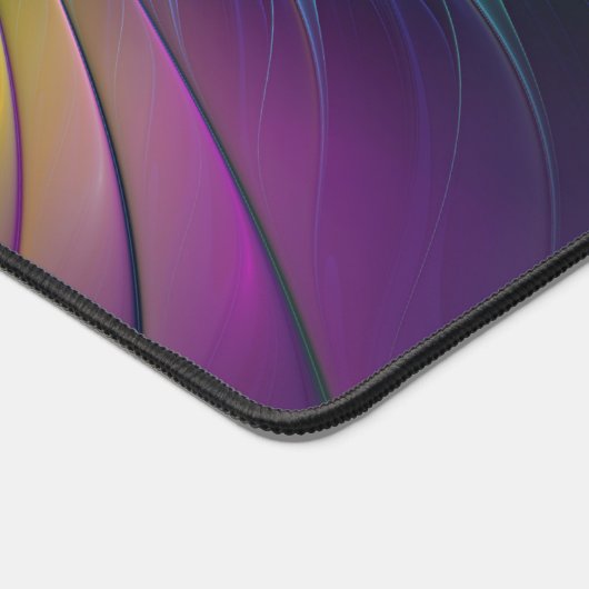 Farbenfroh mit blauem, modernem Abstraktem Fraktal Schreibtischunterlage (Ecke)