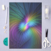 Farbenfroh mit blauem, modernem Abstraktem Fraktal Seidenpapier (Handwerk)